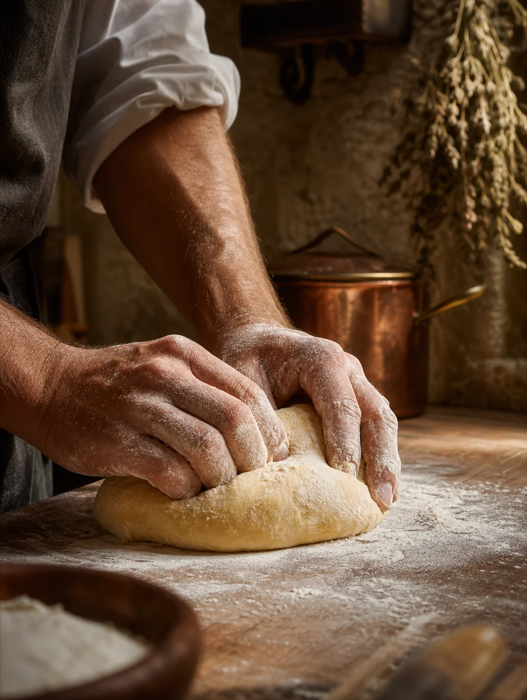 Chef preparing fresh pasta in the kitchen