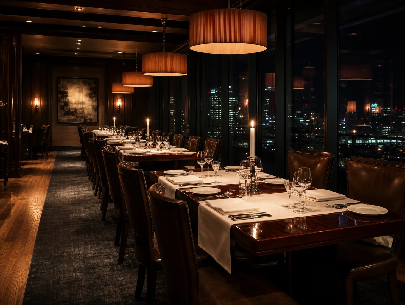 Intimate candlelit dining room at Cucina restaurant