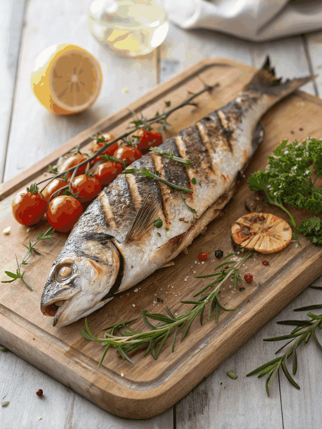 Grilled branzino with charred fennel